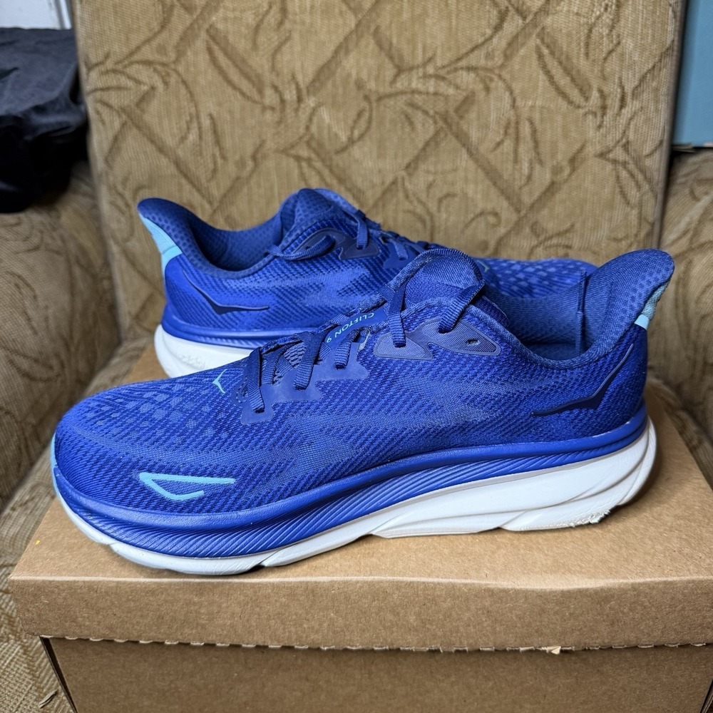 Hoka One One Clifton 9 Running Shoes Womens Size 10.5B Bold Blue Colorway EUC! - Picture 3 of 9